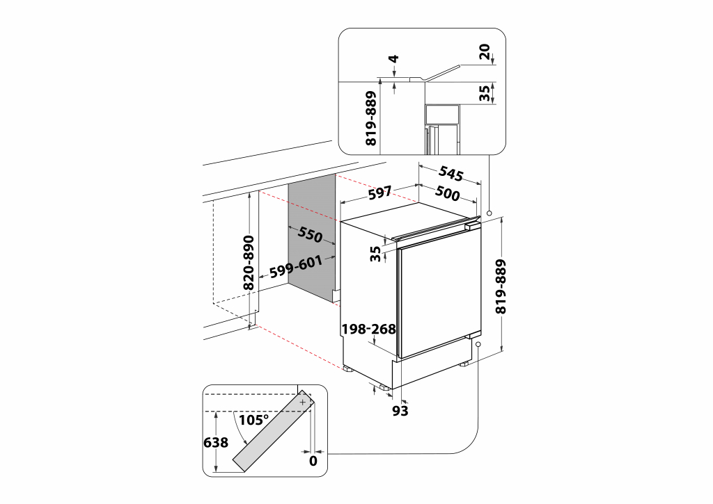 Хладилник за вграждане Whirlpool WBUF011 - Image 5